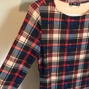 Soft plaid stretchy dress
